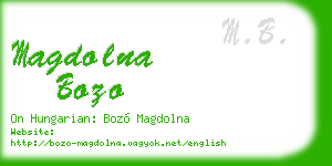 magdolna bozo business card